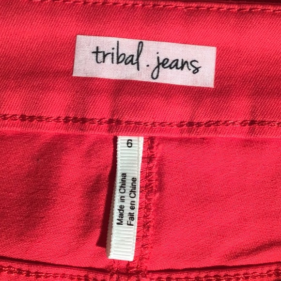 Tribal Jeans midi skirt stretch red 6 - Picture 6 of 7
